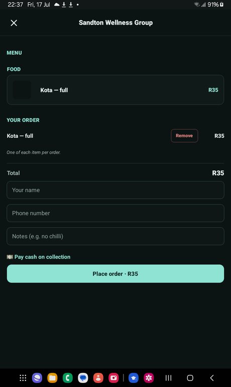 Order ahead on your phone